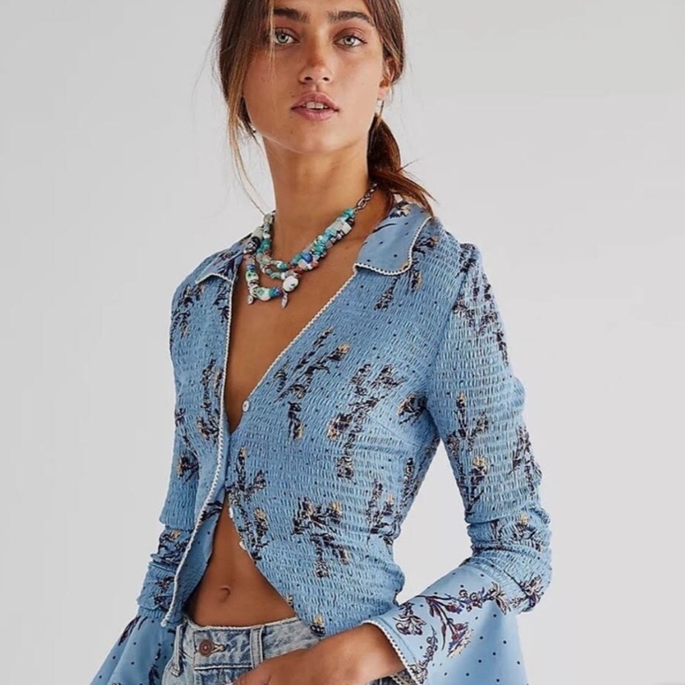 ✨ Free People Amelia Printed Blouse Size XL